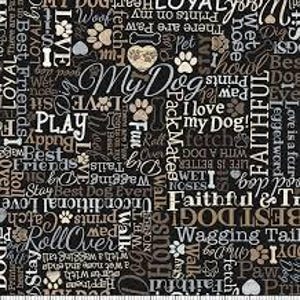 Texto &quot;Amo a mi perro&quot;, negro