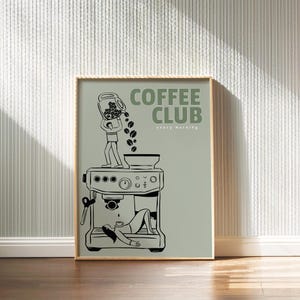 Retro Coffee Poster – Vintage Coffee Wall Art for Bar or Kitchen (Digital Download)