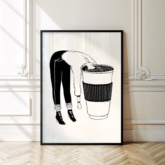 Retro Coffee Poster – Vintage Coffee Wall Art for Bar or Kitchen (Digital Download)
