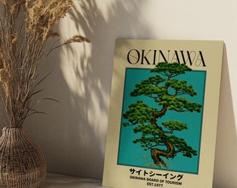 Green Okinawa Art Print, Japanese Print, Ryukyu Travel Print