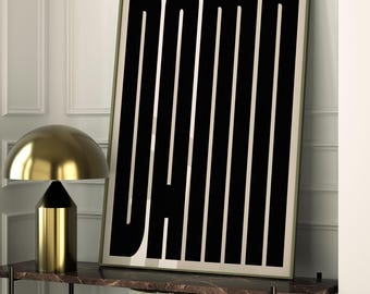 Big Bold Words Damn Print, Modern Bold Typography Poster, Black Beige Dorm Room, Eye Catching Typography for Living Room, Black  Typo Poster