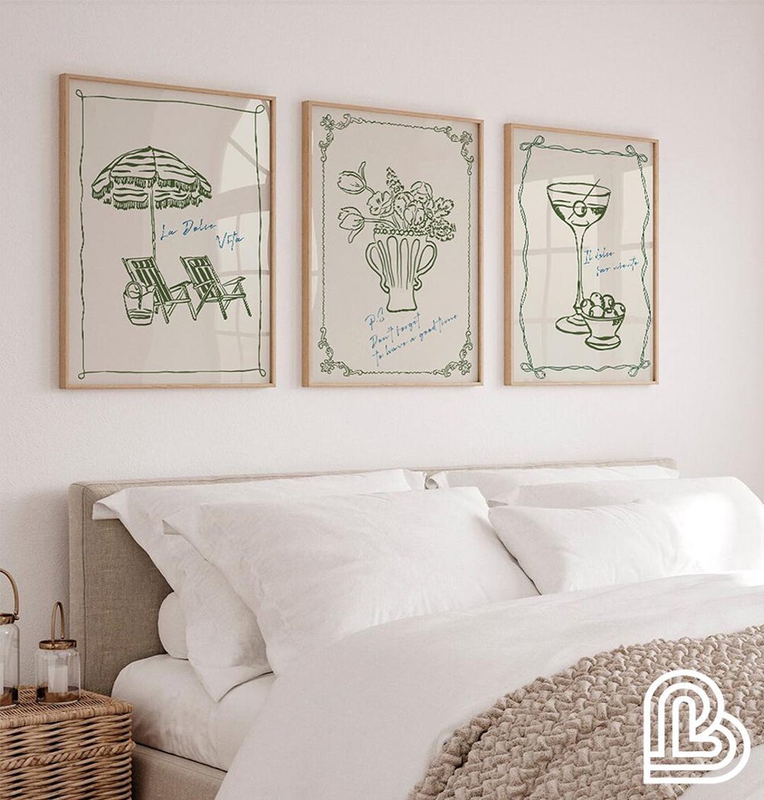 Summer Print Set of Prints, La Dolce Vita Beach Poster, Slow