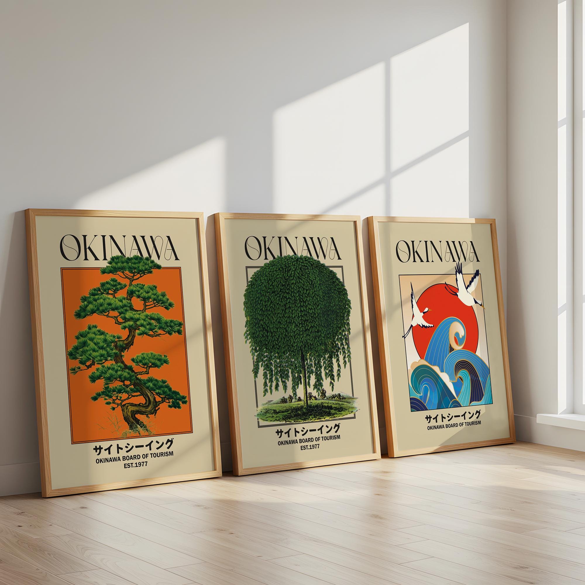 Okinawa Set of 3, Apartment Dorm Print, Japanese Print, Ryukyu
