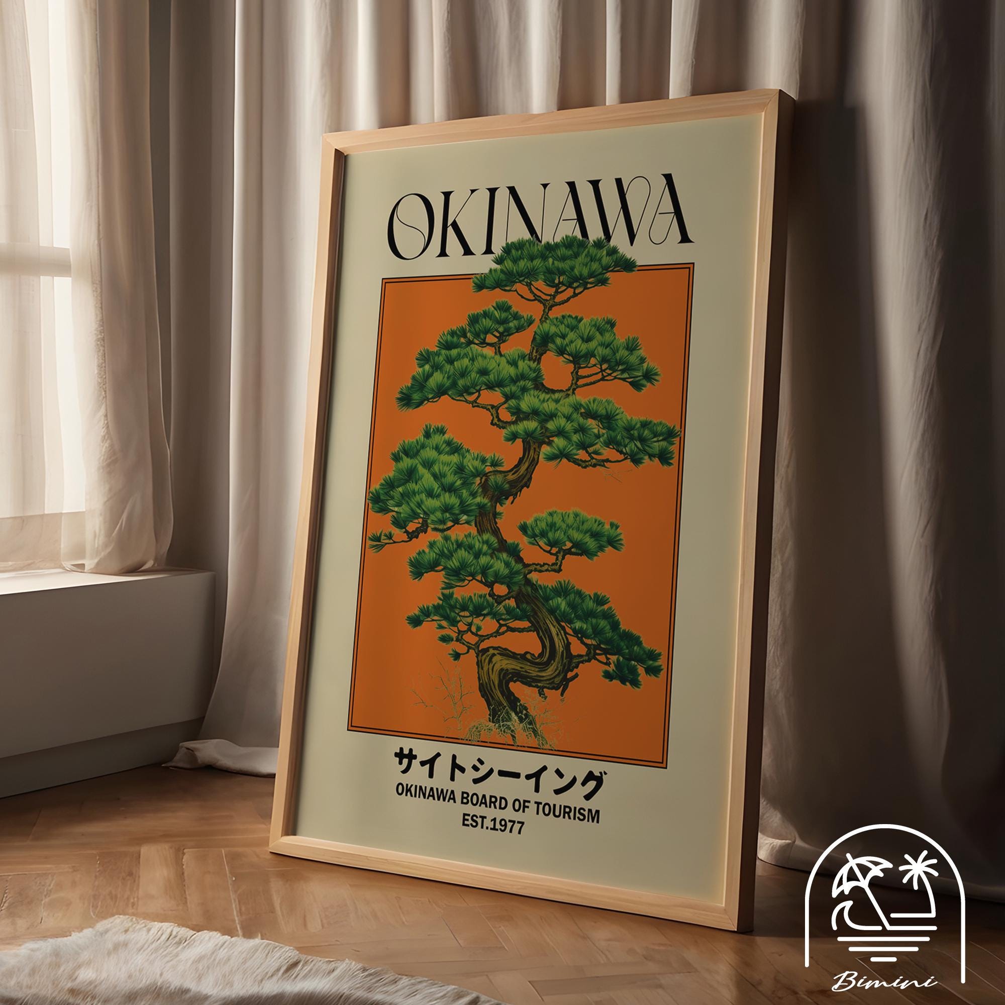 Orange Okinawa Art Print, Japanese Print, Ryukyu Travel Print