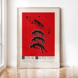 Astralreiseplakat, Astralprojektionsdruck, spirituelles Kunstwerk für Meditationsdekor, mentales gesundes Plakat, kosmische psychische Gefühle