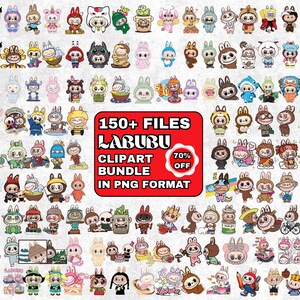 Labubu PNG Bundle, Labubu Clipart, Labubu Bundle PNG, 150+  Cute Kawaii clipart | Cartoon Digital Download, La bubu PNG, T Shirt Sublimation
