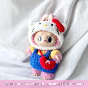 Schema per vestiti all'uncinetto Labubu – Abito per bambola Amigurumi in formato PDF – Grazioso set di costumi di peluche – Schema per accessori Labubu, adatto a Labubu Gen 1/2/3