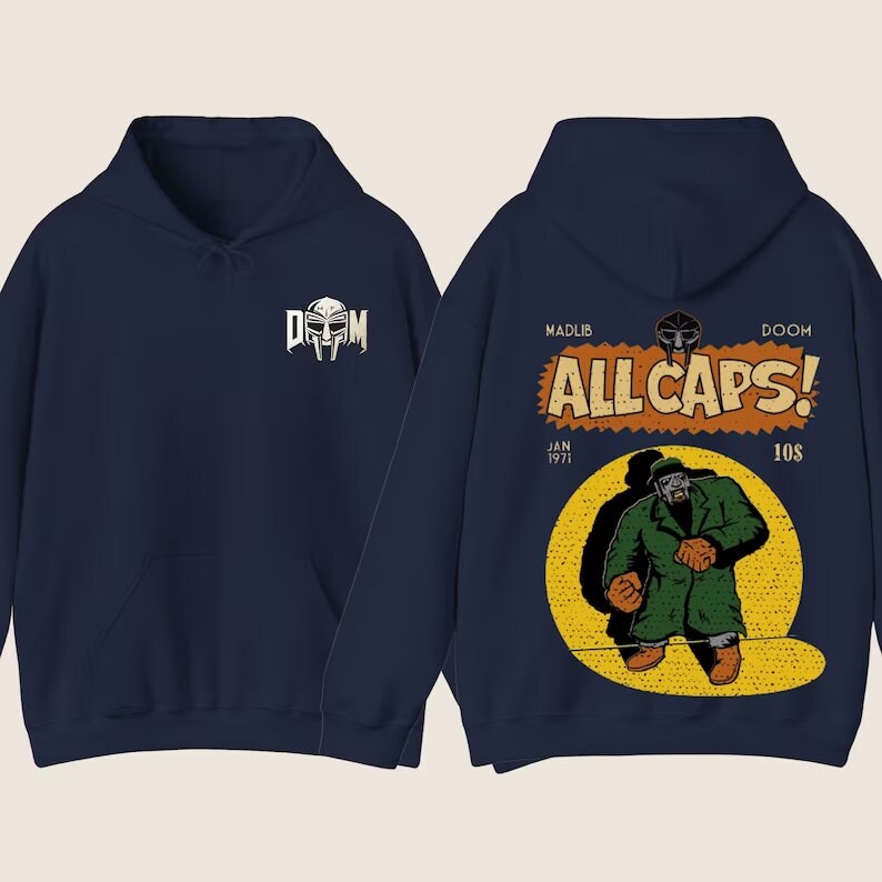 MF Doom Madlib All Caps Hoodie, Metal Face Hoodie MF Doom Madlib All Caps Hoodie, Metal Face Hoodie