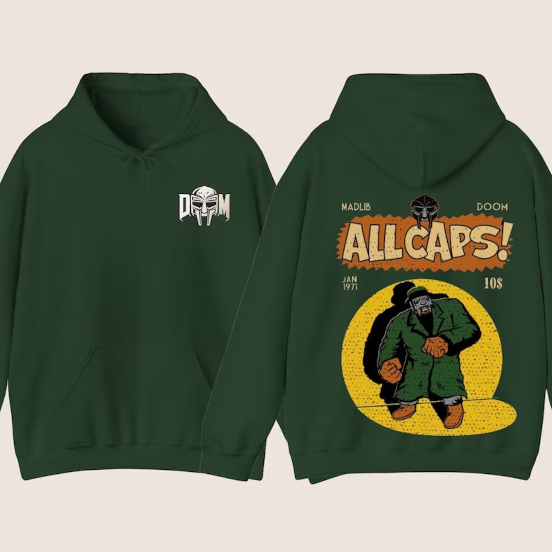 MF Doom Madlib All Caps Hoodie, Metal Face Hoodie MF Doom Madlib All Caps Hoodie, Metal Face Hoodie