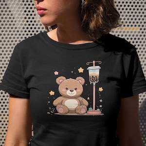 Cute Bear Graphic Unisex T-Shirt, Cozy Animal Tee for Children and Adults, Perfect Gift for Birthdays, Holidays, and Everyday Wear