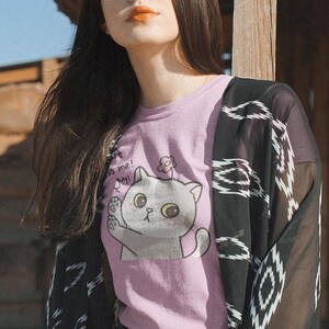 Cute Cat Graphic T-Shirt - Funny Pet Lover Gift, Casual Wear, Birthday Present, Funny Quote Tee, Cute Cat Apparel