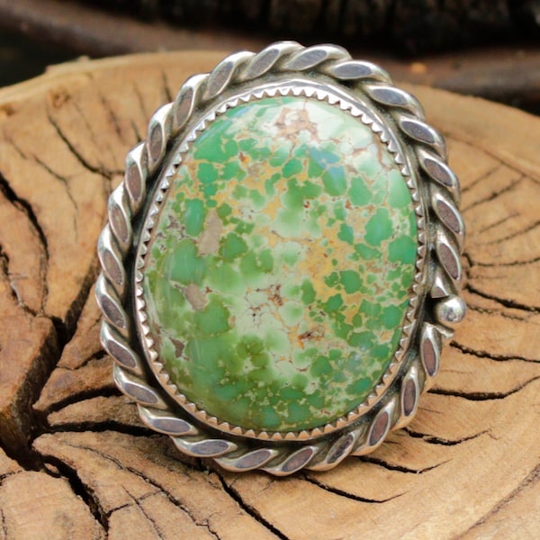 Turquoise ring  Carico Lake Mine large size   Jim Saunders artist , RG-1189