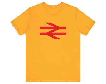 British Rail Arrows, Red on Yellow Bella Canvas 3001 Unisex T Shirt