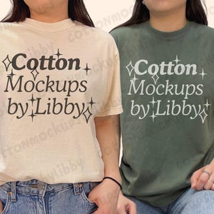 Couple Comfort Colors 1717 Ivory Moss Shirt Mockup, Real Model Group Mockup, Matching Bridal Party Shirt, Wedding Party Mockup