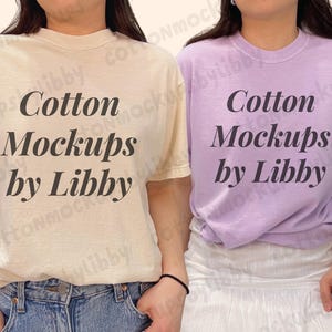 Comfort Colors 1717 Couple T-Shirt Mockup, Matching Comfort Colors, 1717 Orchid Mockup, 1717 Ivory Mockup, Comfort Colors Matching Mockup