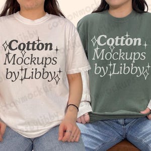 Comfort Colors 1717 White Moss Shirt Mockup, Couple C1717 Shirt Mock Up, Real Model, C1717 Shirt Mock-Up, Group Family Bachelorette