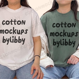 White + Moss Comfort Colors 1717 T-shirt Mockup, Couple C1717 Shirt Mock Up, Real Model, C1717 Shirt Mock-Up, Group Family Bachelorette