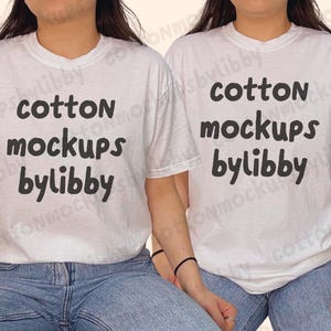 White + White Comfort Colors 1717 T-shirt Mockup, Best Friend C1717 Shirt Mock Up, Real Model, C1717 Shirt Mock-Up,Group Family Bachelorette
