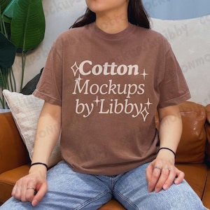 Comfort Colors 1717 Espresso Shirt Mockup, 1717 Espresso Mockup, Brown T-Shirt Template, Unisex Tee Mockup, Real Photo, Trendy Simple Mockup