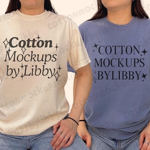 Couple Matching Comfort Colors 1717 Ivory Blue Jean Shirt Mockup, Real Model Group Mockup, Bachelorette Bach Mockup, Friend Group Template