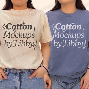 Couple Group Comfort Colors 1717 Ivory Blue Jean Shirt Mockup, Real Model Matching Mockup, Bachelorette Bach Mockup, Friend Group Shirt Mock