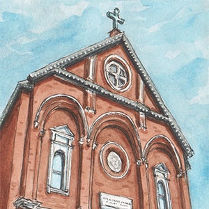 Impressão em aquarela do mosteiro, Cincinnati, Ohio