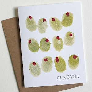 Biglietto Olive You, divertente San Valentino, amore, solo perché, biglietto di anniversario
