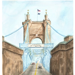 Roebling Bridge Watercolor Art Print