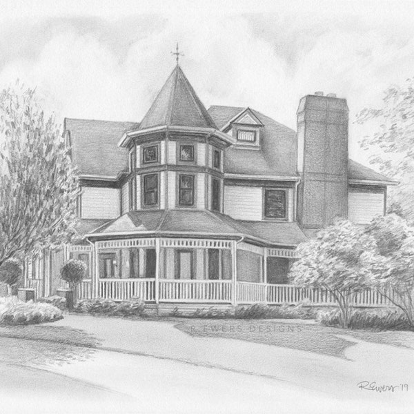 Pencil House Portrait - Custom Commission Work