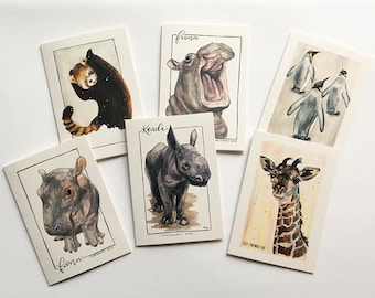 Cincinnati Zoo Animals - 6 Pack Greeting Card Set