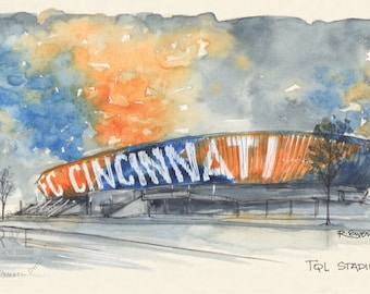 FC Cincinnati, TQL Stadium, Watercolor Art