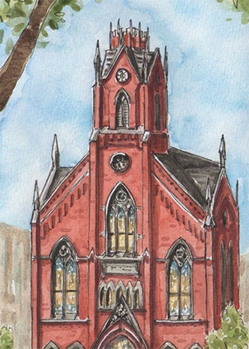 The Transept Watercolor Print, Cincinnati, Ohio