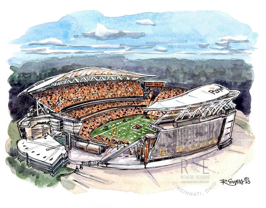 Cincinnati Bengals, Paycor Stadium, Watercolor Art - Etsy