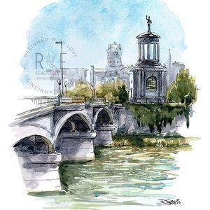 Hamilton, Ohio Watercolor Art Print