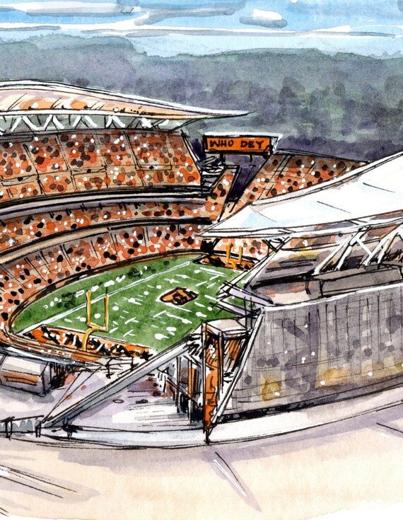 Cincinnati Bengals, Paycor Stadium, Watercolor Art - Etsy