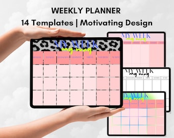 Colorful Weekly Planner Templates: A4 Printable Layouts (Digital Download)
