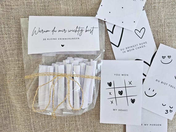Warum du mir wichtig bist – Geschenk-Lose zum Ausdrucken | Persönliche Botschaften | Kleines DIY Geschenk (PDF)