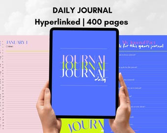 Digital Daily Journal (lined) Modern Hyperlinked | 400 Pages | Aesthetic Daily Journal PDF | Motivational Colors | Minimalist Premium Design