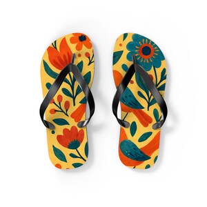 Vibrant Floral Flip Flops: Boho Summer Sandals