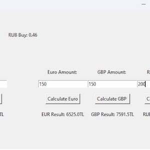 Peut inclure: Un calculateur de change de devises avec des champs pour saisir des montants en dollars, euros, GBP et RUB. Le calculateur affiche les résultats dans la devise correspondante. Les taux de change sont affichés au-dessus du calculateur.