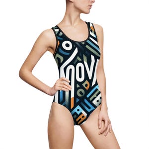 Lebendiger Damen-Badeanzug | Bunter Poolside-Stil, Strandtag unverzichtbar, Sommerbademode, Urlaubs-Must-Have, Spaß im Freien