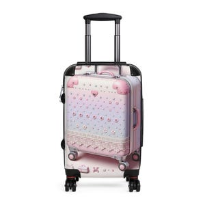 Cute Decorated Suitcase for Travel, Stylish Luggage for Women, Personalized Carry-On, Perfect Gift for Travelers, Baby Shower Decor