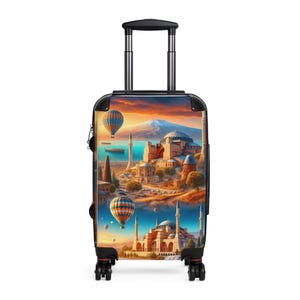 Colorful Travel Suitcase: Artistic Polycarbonate Luggage for Adventure