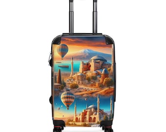 Maleta de viaje colorida: equipaje artístico de policarbonato para la aventura