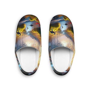 Nature Landscape Slippers: Cozy Women&#39;s Indoor Fleece Shoes