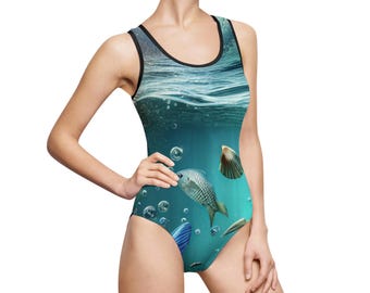 Underwater Dream One-Piece Swimsuit: Women&#39;s Vibrant Resort Wear