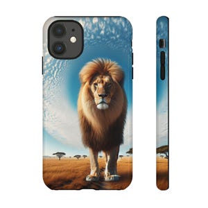 Safari Lion Phone Case Wild Animal Protection, Nature Lover Gift