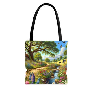 Nature-Inspired Tote Bag, Eco-Friendly Shopping Bag, Floral Art Tote, Spring Vibes, Perfect Gift for Nature Lovers