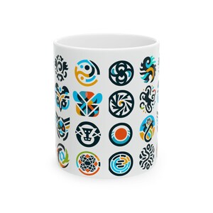 Colorful Patterned Ceramic Mug - Artful Coffee Cup for Tea Lovers, Gift for Home, Office or Holidays