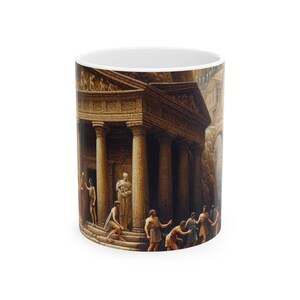 Ceramic Art Mug, Unique Coffee Cup, Artistic Gift for Art Lovers, History Enthusiasts, Home Decor, Collectible Drinkware